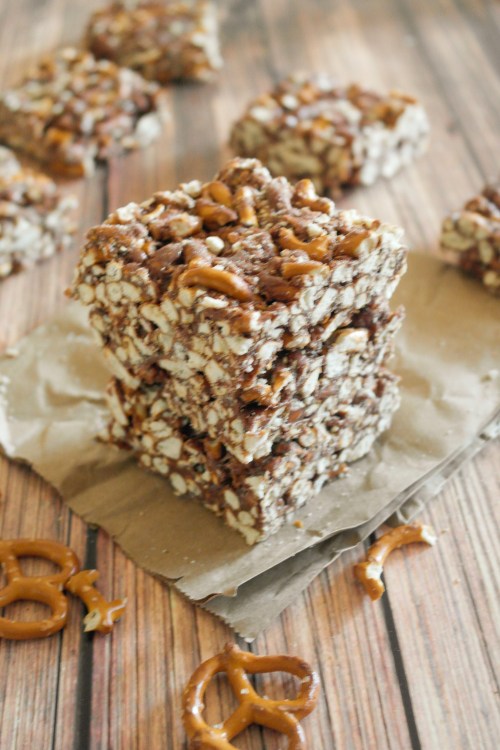 Nutella Pretzel Marshmallow Bars