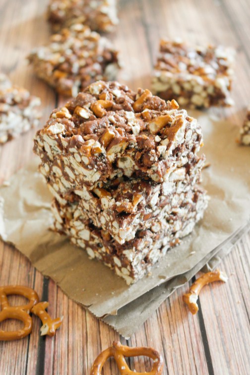 Nutella Pretzel Marshmallow Bars